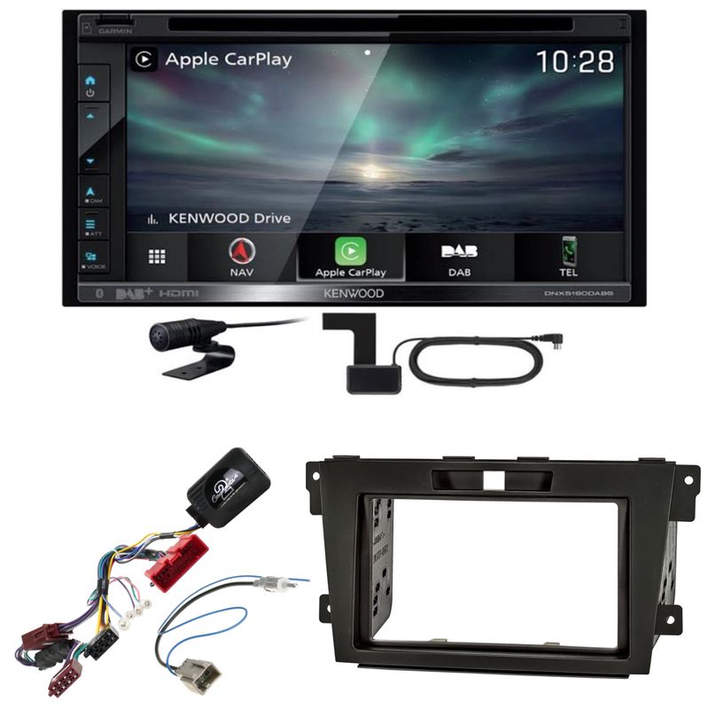 Kenwood DNX-5190DABS CarPlay Navigation Android Auto Einbauset für Mazda CX-7