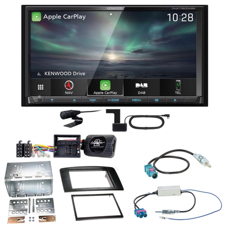 Kenwood DNX-7190DABS CarPlay Android Auto DAB+ Einbauset für Mercedes ML W164 Kenwood DNX-7190DABS CarPlay Android Auto DAB+ Einbauset für Mercedes ML W164