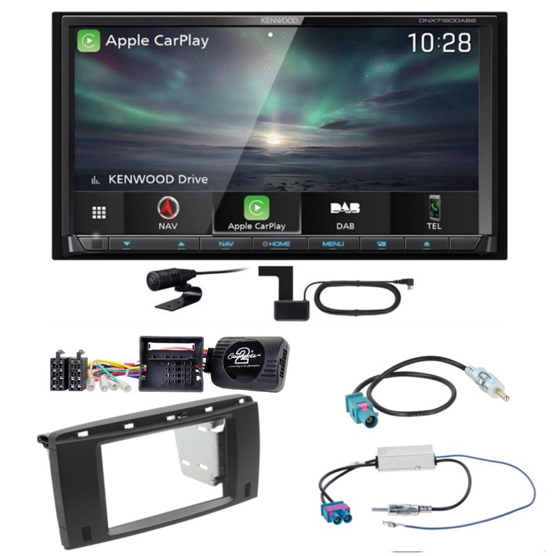 Kenwood DNX-7190DABS CarPlay Android Auto DAB+ USB Einbauset für Mercedes R W251 Kenwood DNX-7190DABS CarPlay Android Auto DAB+ USB Einbauset für Mercedes R W251