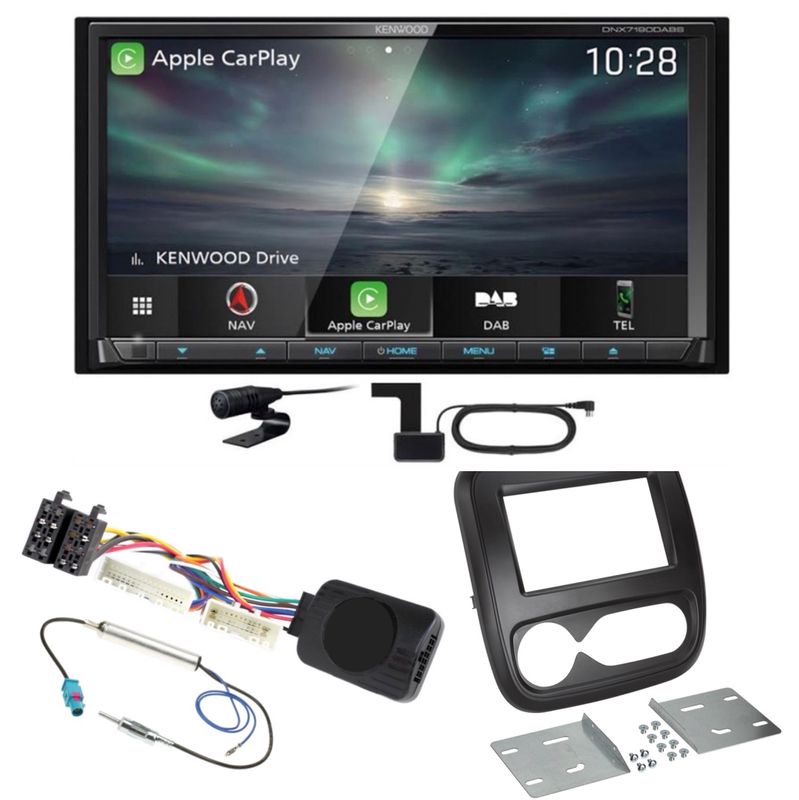 Kenwood DNX-7190DABS CarPlay Android Auto DAB+ USB Einbauset für Opel Vivaro B Kenwood DNX-7190DABS CarPlay Android Auto DAB+ USB Einbauset für Opel Vivaro B