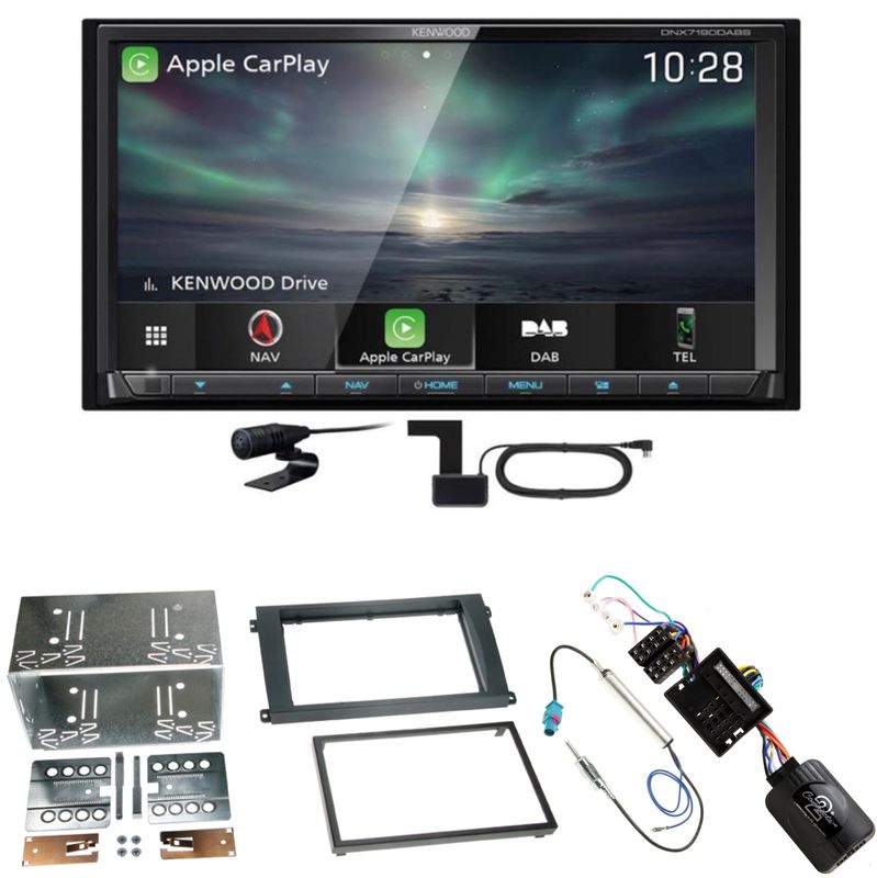Kenwood DNX-7190DABS CarPlay Android Auto Einbauset für Porsche Cayenne ab 2007 Kenwood DNX-7190DABS CarPlay Android Auto Einbauset für Porsche Cayenne ab 2007