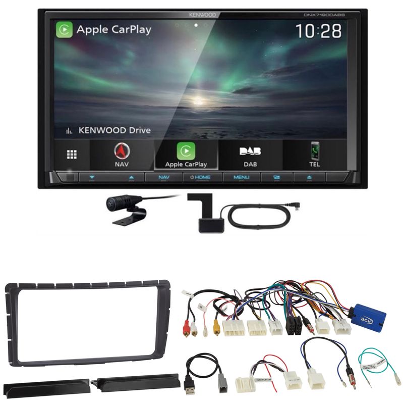 Kenwood DNX-7190DABS CarPlay Android Auto Einbauset für Toyota Hilux ab 2011
