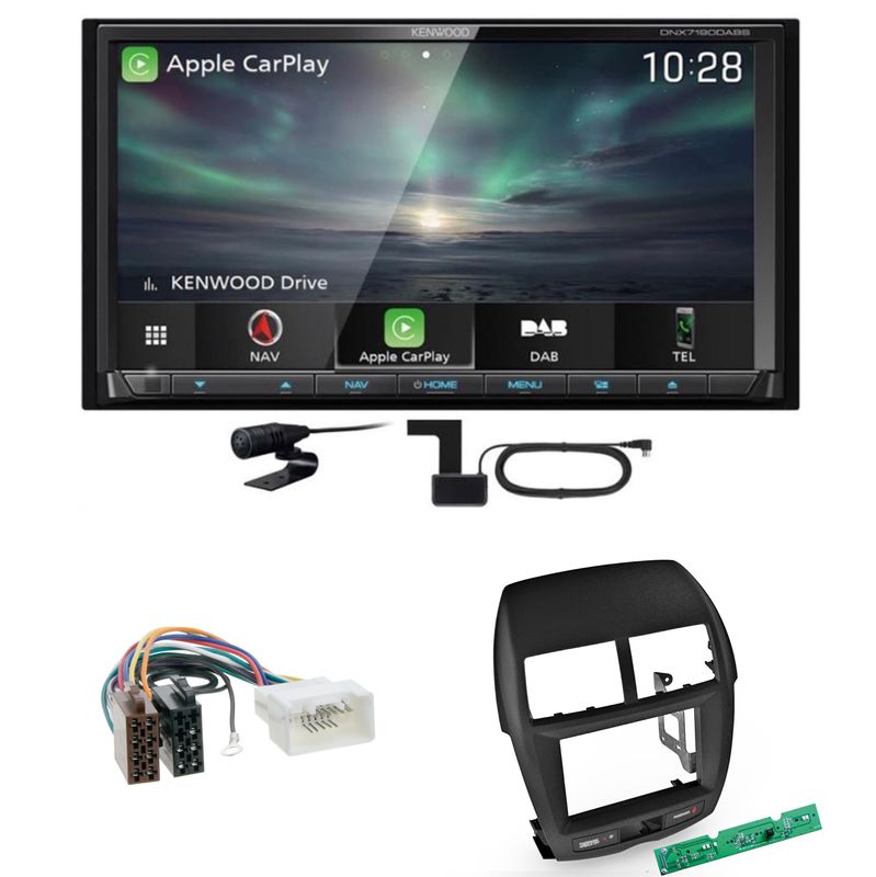 Kenwood DNX-7190DABS CarPlay Android Auto Einbauset für Mitsubishi ASX bis 2014