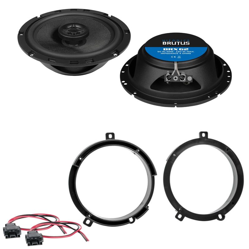 HIFONICS BRX62 Koaxial Lautsprecher Einbauset für Mercedes C Klasse W202 vorne