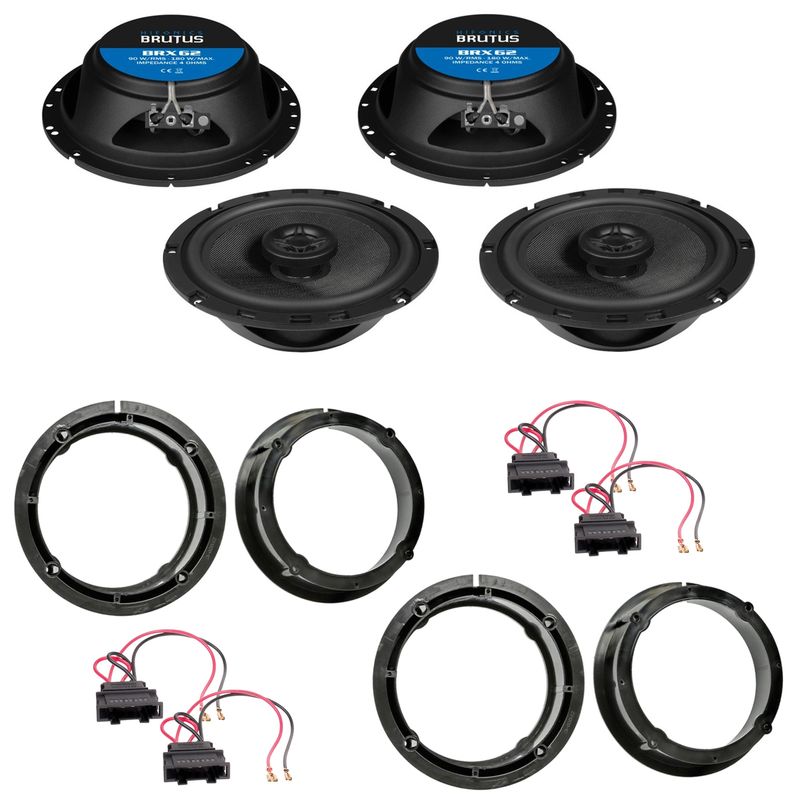 HIFONICS BRUTUS BRX62 16,5 cm Einbauset für Passat 3B 3BG Beetle vorne hinten HIFONICS BRUTUS BRX62 16,5 cm Einbauset für Passat 3B 3BG Beetle vorne hinten