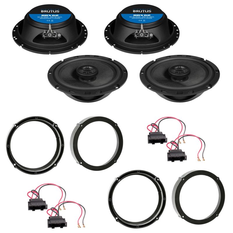 HIFONICS BRUTUS BRX62 16,5 cm Einbauset für Golf 6 7 Polo 6R Amarok vorne hinten HIFONICS BRUTUS BRX62 16,5 cm Einbauset für Golf 6 7 Polo 6R Amarok vorne hinten