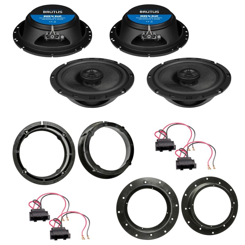 HIFONICS BRUTUS BRX62 16,5 cm Koaxial Einbauset für Golf 5 vorne hinten