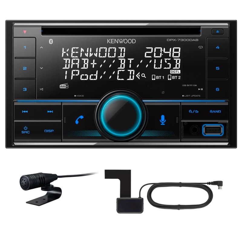 KENWOOD DPX-7300DAB 2 DIN CD Autoradio USB Digitalradio Bluetooth inkl Antenne