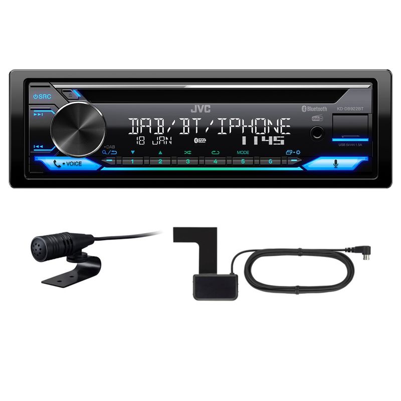JVC KD-DB922BT USB CD MP3 Autoradio Bluetooth Digitalradio DAB+ inkl. Antenne