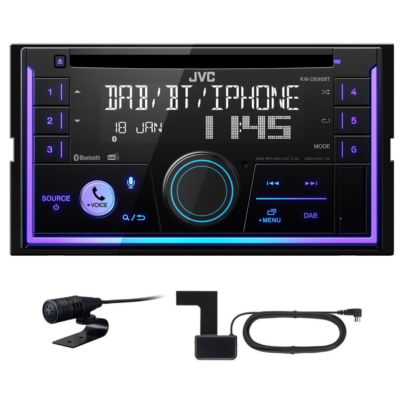 JVC KW-DB95BT 2-DIN CD DAB+ Autoradio USB Bluetooth Digitalradio inkl. Antenne