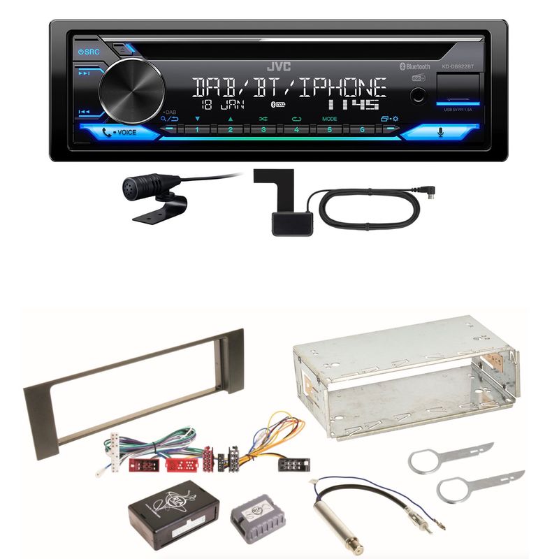 JVC KD-DB922BT Bluetooth Digitalradio CD USB Einbauset für Audi A4 B6 B7 JVC KD-DB922BT Bluetooth Digitalradio CD USB Einbauset für Audi A4 B6 B7