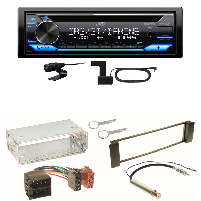 JVC KD-DB922BT Bluetooth Digitalradio USB Einbauset für Seat Leon Toledo 1M
