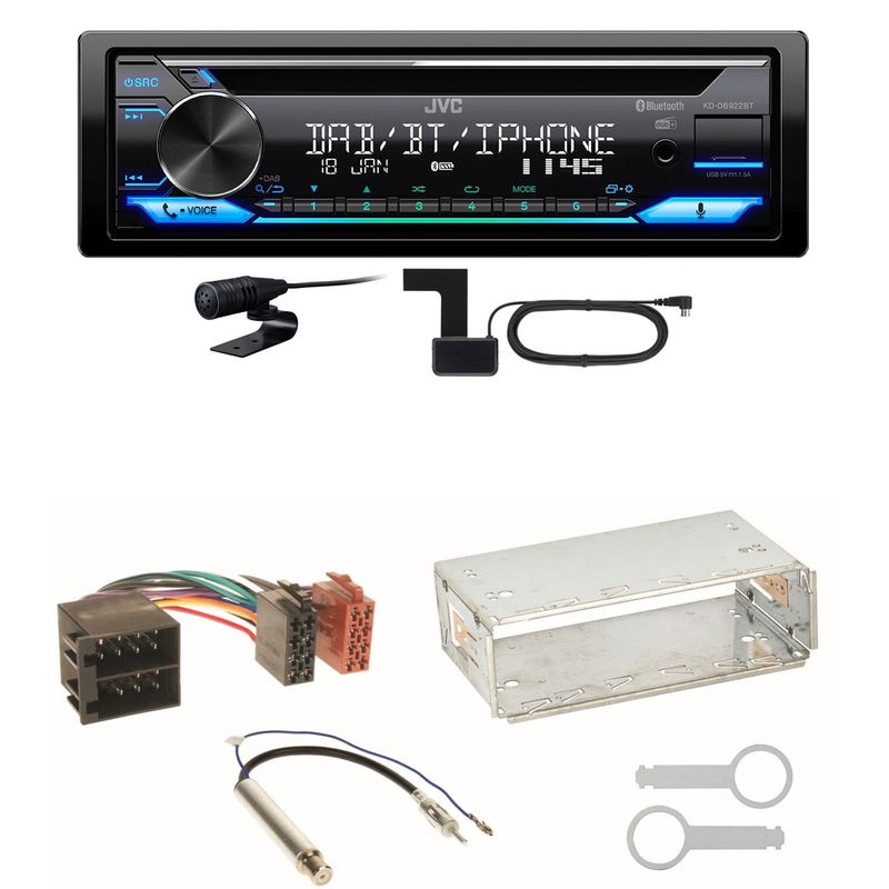 JVC KD-DB922BT Bluetooth DAB USB CD Einbauset für Skoda Octavia 1U Superb 1