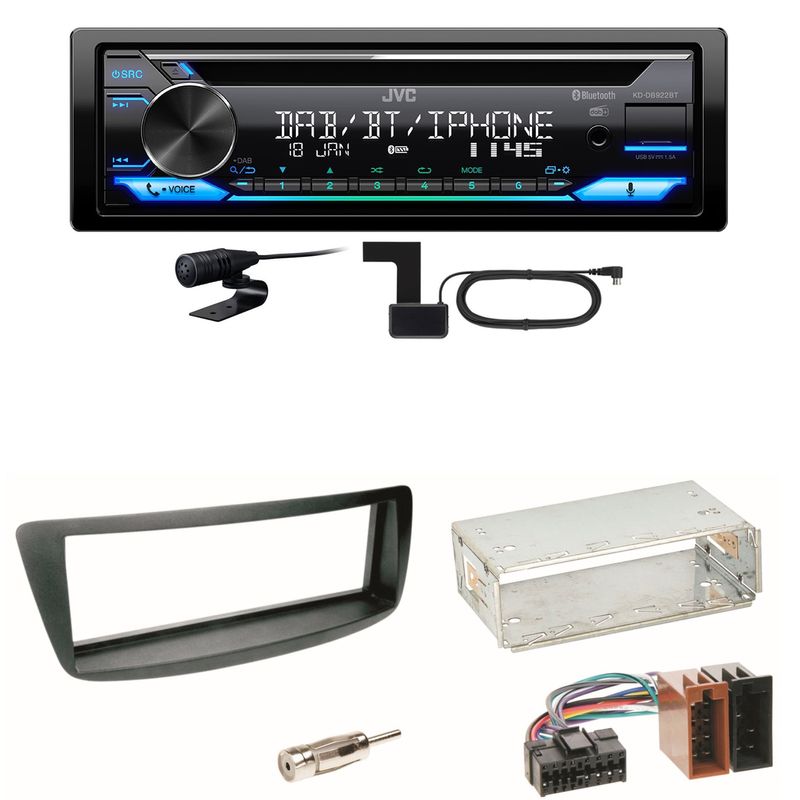 JVC KD-DB922BT Bluetooth DAB USB Einbauset Toyota Aygo Citroen C1 Peugeot 107