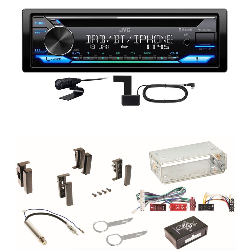 JVC KD-DB922BT Bluetooth Digitalradio Einbauset für Audi A4 B5 A6 4B C4 A8 JVC KD-DB922BT Bluetooth Digitalradio Einbauset für Audi A4 B5 A6 4B C4 A8