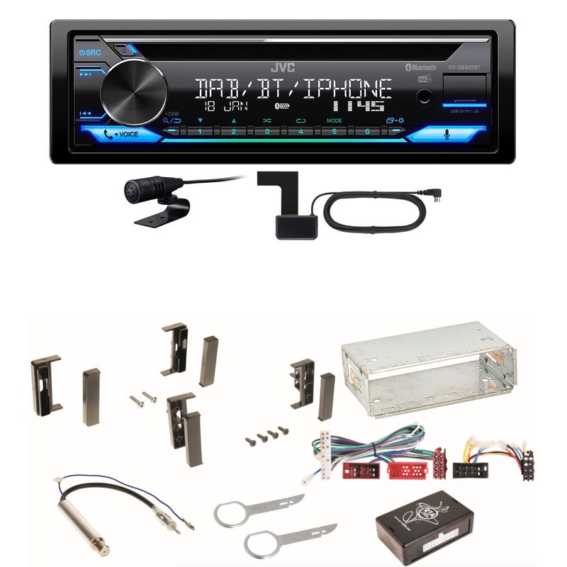 JVC KD-DB922BT Bluetooth Digitalradio USB CD Einbauset für Audi A3 8L JVC KD-DB922BT Bluetooth Digitalradio USB CD Einbauset für Audi A3 8L