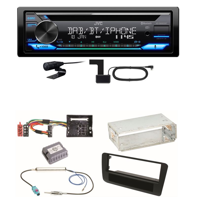 JVC KD-DB922BT Bluetooth Digitalradio USB CD Einbauset für Audi A1 8X JVC KD-DB922BT Bluetooth Digitalradio USB CD Einbauset für Audi A1 8X
