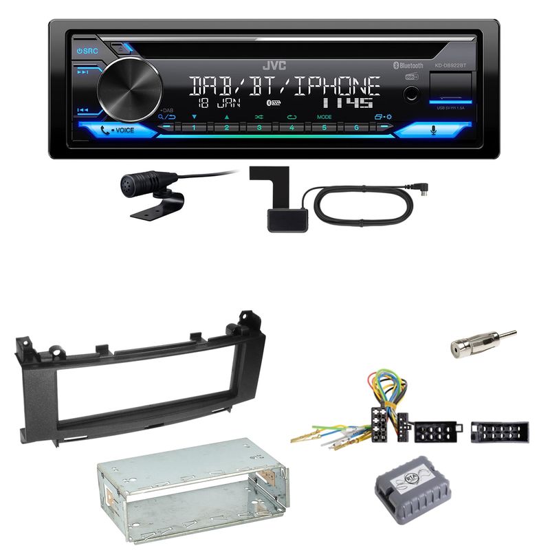 JVC KD-DB922BT Bluetooth DAB Einbauset für Mercedes A B Klasse W245 W169 JVC KD-DB922BT Bluetooth DAB Einbauset für Mercedes A B Klasse W245 W169