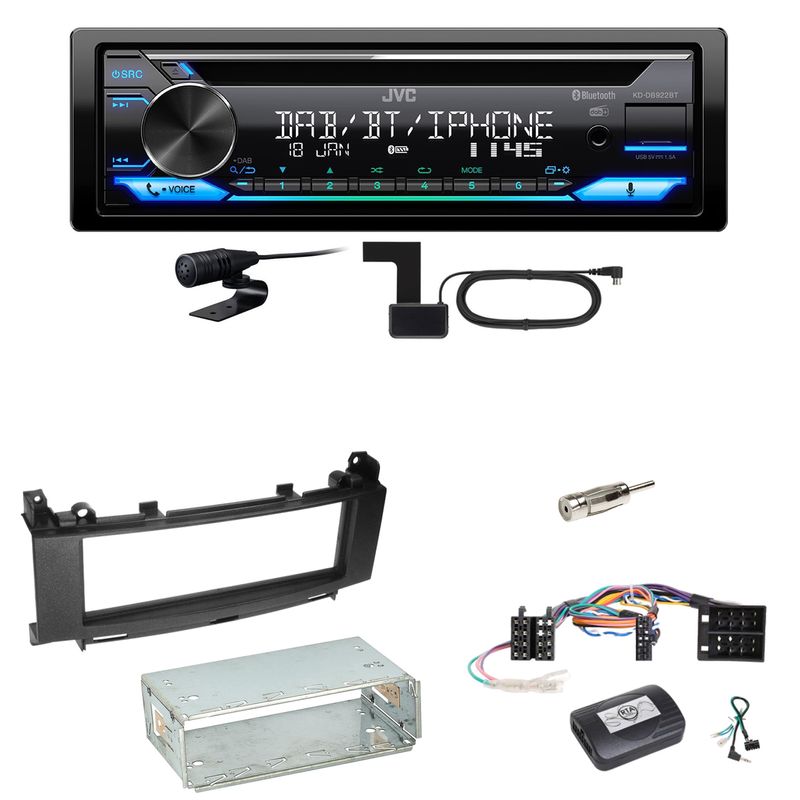 JVC KD-DB922BT Bluetooth DAB Einbauset für Mercedes A B Klasse W169 W245 JVC KD-DB922BT Bluetooth DAB Einbauset für Mercedes A B Klasse W169 W245