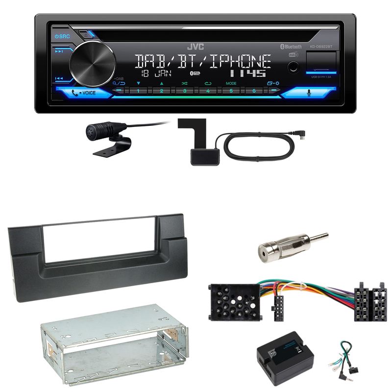 JVC KD-DB922BT Bluetooth Digitalradio Einbauset für BMW 5er E39 bis 09/2000