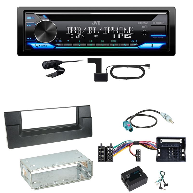 JVC KD-DB922BT Bluetooth Digitalradio Einbauset für BMW 5er E39 ab 10/2000