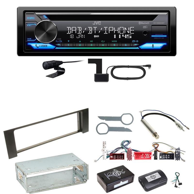 JVC KD-DB922BT Bluetooth Digitalradio USB CD Einbauset für Audi A4 B6 B7 JVC KD-DB922BT Bluetooth Digitalradio USB CD Einbauset für Audi A4 B6 B7