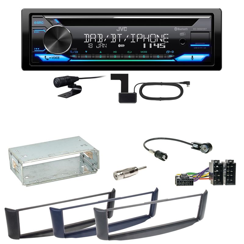 JVC KD-DB922BT Bluetooth Digitalradio USB CD Einbauset Smart ForTwo 450