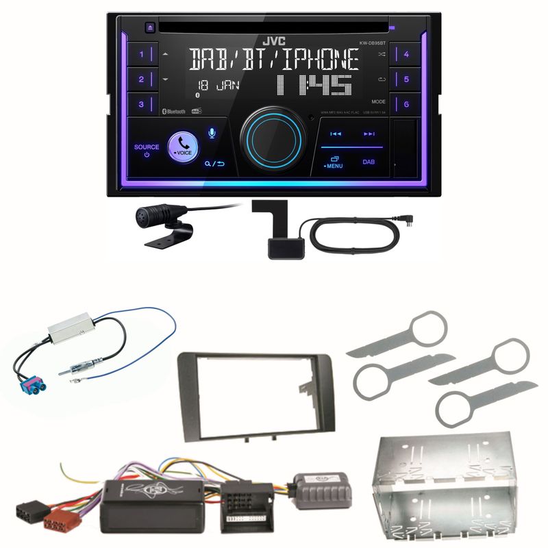 JVC KW-DB95BT Bluetooth Digitalradio Einbauset für Audi A3 8P 8PA JVC KW-DB95BT Bluetooth Digitalradio Einbauset für Audi A3 8P 8PA