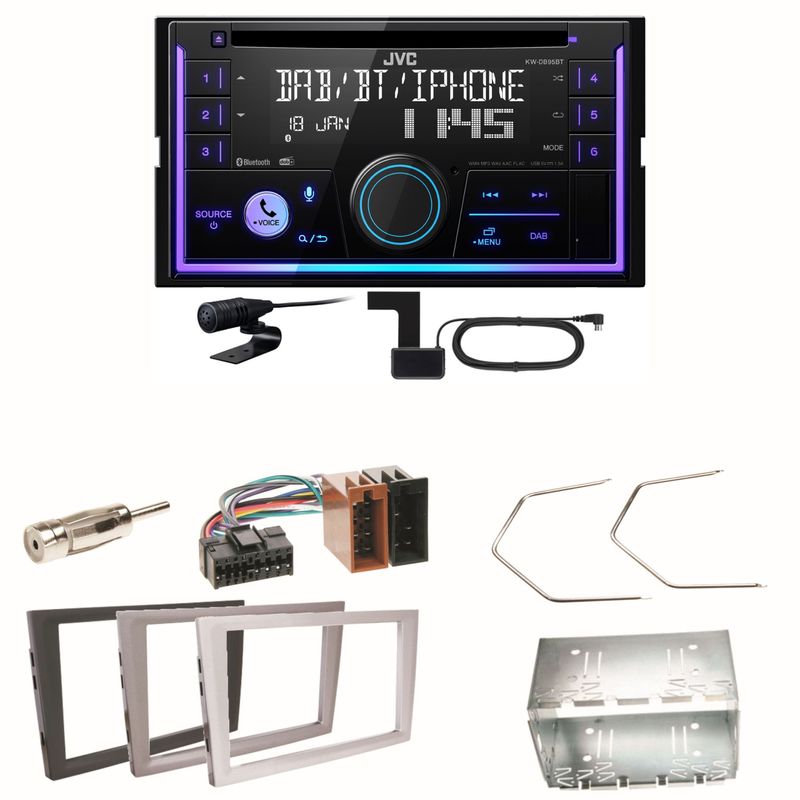 JVC KW-DB95BT Bluetooth DAB USB Einbauset für Opel Vectra C Signum Corsa Combo JVC KW-DB95BT Bluetooth DAB USB Einbauset für Opel Vectra C Signum Corsa Combo