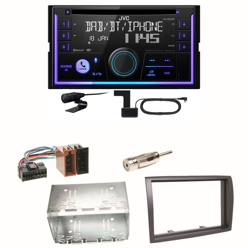 JVC KW-DB95BT Bluetooth Digitalradio Einbauset für Fiat Ducato Boxer Jumper JVC KW-DB95BT Bluetooth Digitalradio Einbauset für Fiat Ducato Boxer Jumper