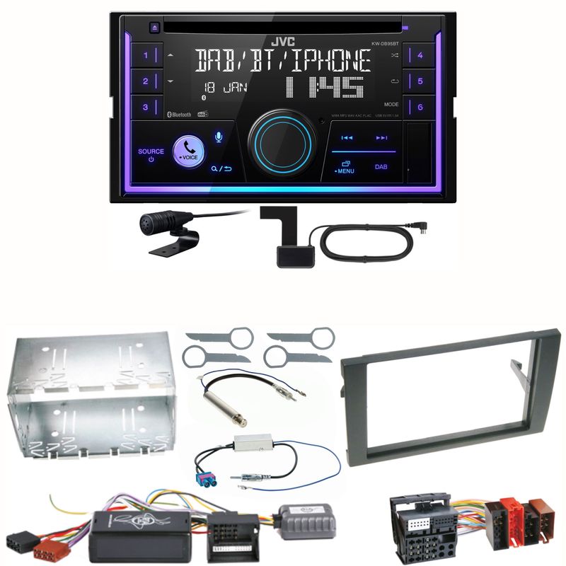 JVC KW-DB95BT Bluetooth Digitalradio Einbauset für Seat Exeo Audi A4 B6 B7 JVC KW-DB95BT Bluetooth Digitalradio Einbauset für Seat Exeo Audi A4 B6 B7