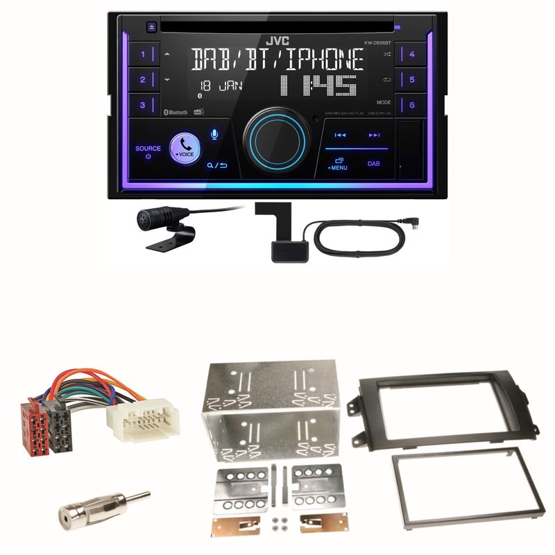 JVC KW-DB95BT Bluetooth Digitalradio Einbauset für Suzuki SX 4 Fiat Sedici