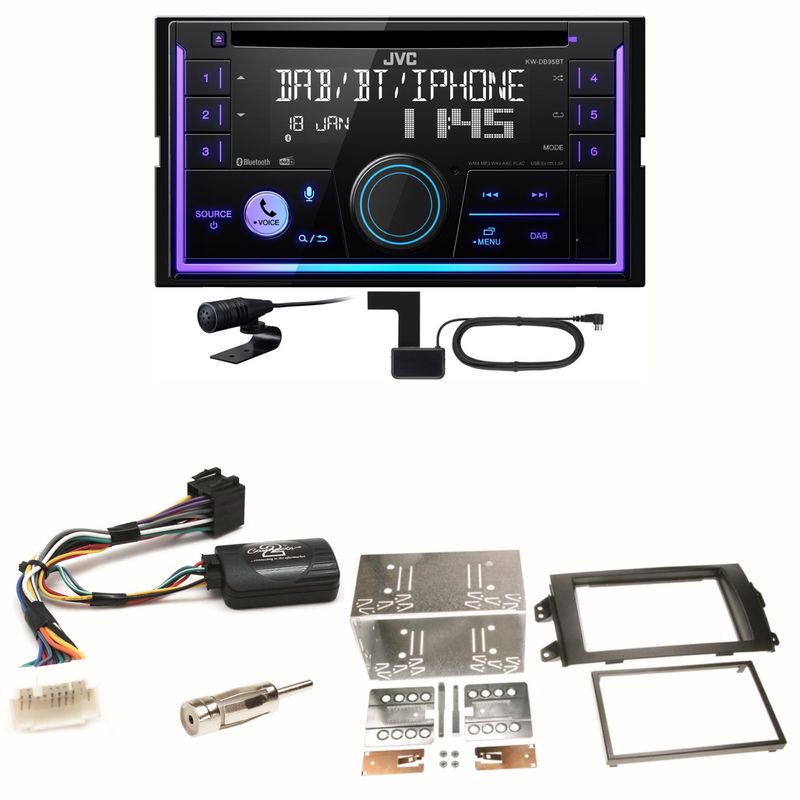 JVC KW-DB95BT Bluetooth Digitalradio Einbauset für Suzuki SX4 Fiat Sedici