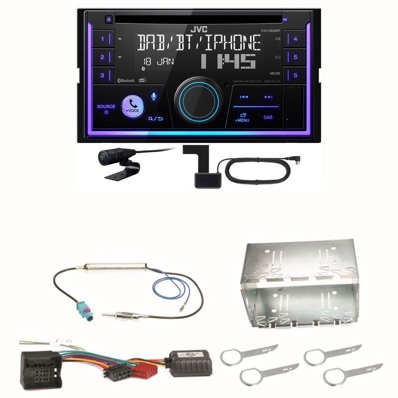 JVC KW-DB95BT Bluetooth Digitalradio Einbauset für Fox Polo 9N3 JVC KW-DB95BT Bluetooth Digitalradio Einbauset für Fox Polo 9N3