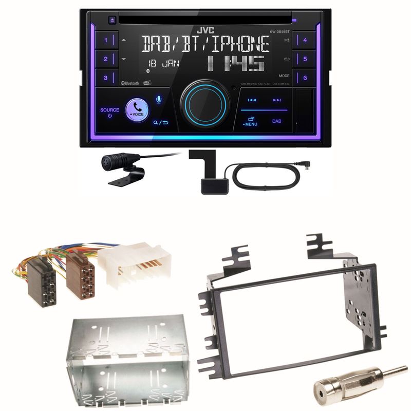 JVC KW-DB95BT Bluetooth Digitalradio Einbauset für Kia Sportage JE Rio JB