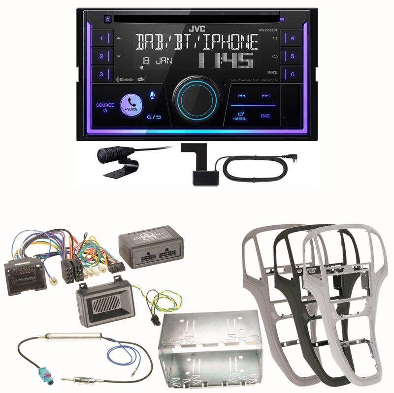 JVC KW-DB95BT Bluetooth Digitalradio Einbauset für Opel Astra J JVC KW-DB95BT Bluetooth Digitalradio Einbauset für Opel Astra J