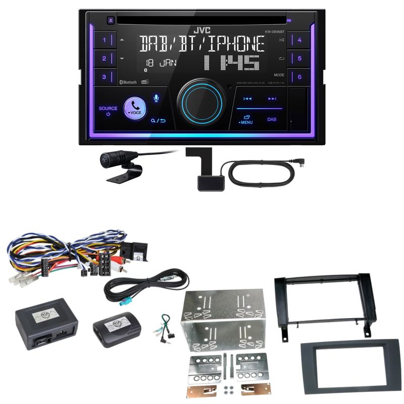 JVC KW-DB95BT Bluetooth Digitalradio Einbauset für Mercedes SLK R171 JVC KW-DB95BT Bluetooth Digitalradio Einbauset für Mercedes SLK R171