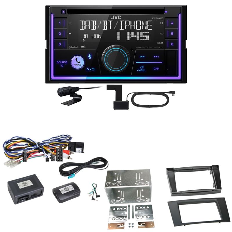 JVC KW-DB95BT Bluetooth Digitalradio USB CD Einbauset für Mercedes W211 CLS W219 JVC KW-DB95BT Bluetooth Digitalradio USB CD Einbauset für Mercedes W211 CLS W219