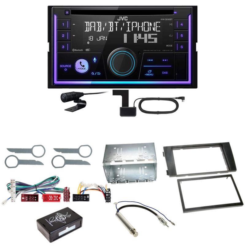 JVC KW-DB95BT Bluetooth Digitalradio USB CD Einbauset für Audi A6 4B JVC KW-DB95BT Bluetooth Digitalradio USB CD Einbauset für Audi A6 4B