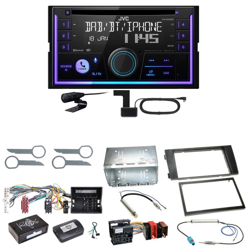 JVC KW-DB95BT Bluetooth Digitalradio USB CD Einbauset für Audi A6 4B Facelift
