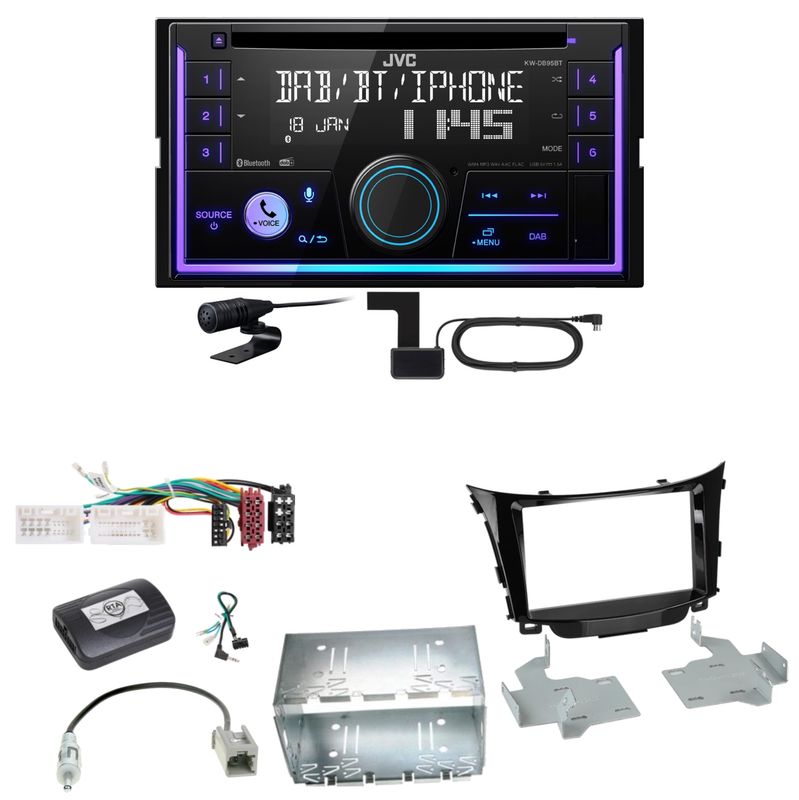 JVC KW-DB95BT Bluetooth Digitalradio USB CD Einbauset für Hyundai i30 GD GDH JVC KW-DB95BT Bluetooth Digitalradio USB CD Einbauset für Hyundai i30 GD GDH