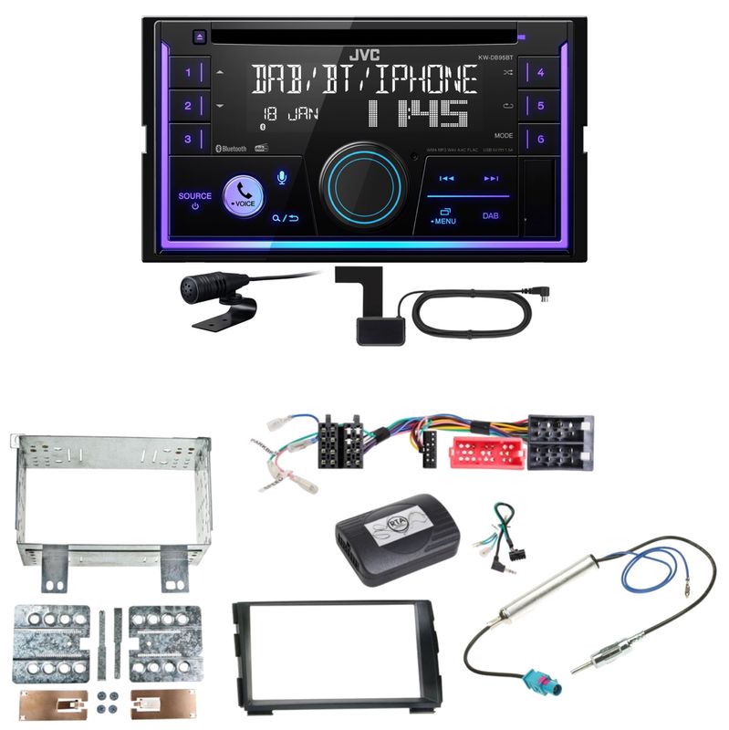JVC KW-DB95BT Bluetooth Digitalradio USB CD Einbauset für Kia Cee'd ED
