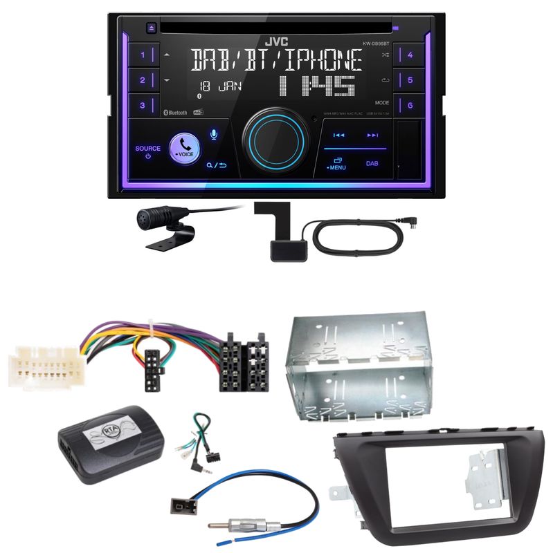 JVC KW-DB95BT Bluetooth Digitalradio USB CD Einbauset für Suzuki SX4 S-Cross