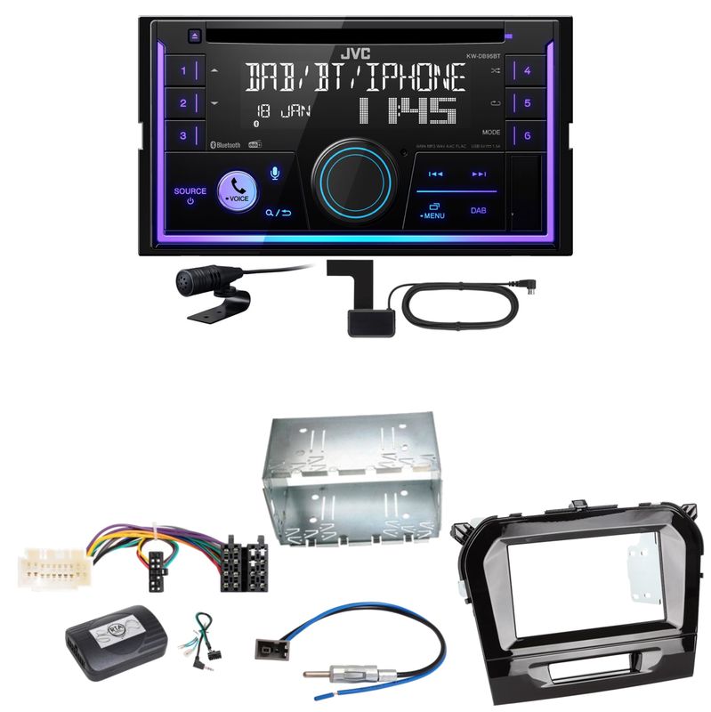 JVC KW-DB95BT Bluetooth Digitalradio USB CD Einbauset für Suzuki Vitara LY