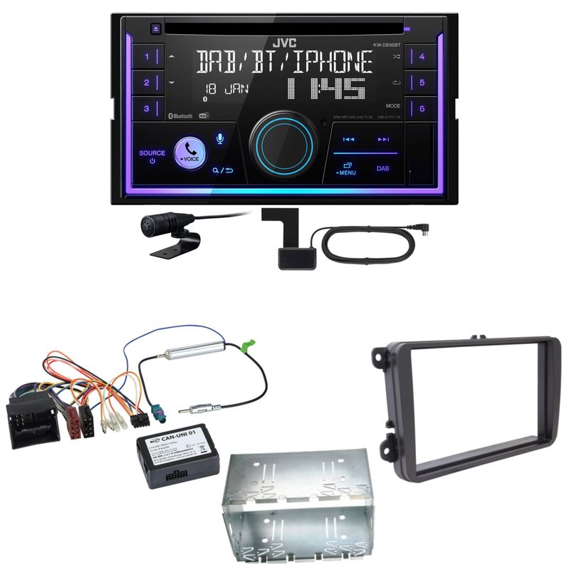 JVC KW-DB95BT Bluetooth Digitalradio USB CD Einbauset für T6 Sharan 2 Beetle JVC KW-DB95BT Bluetooth Digitalradio USB CD Einbauset für T6 Sharan 2 Beetle