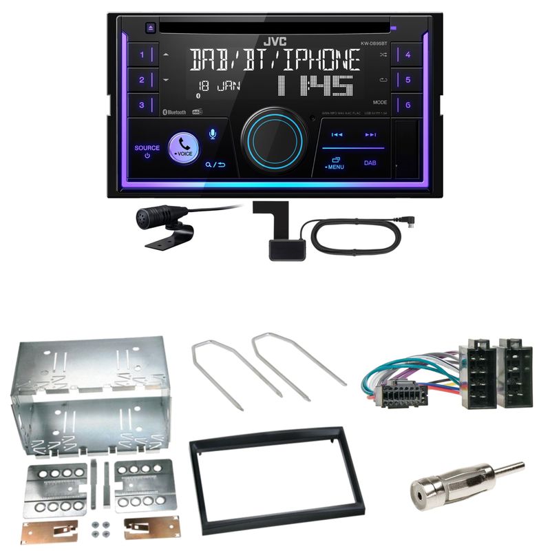 JVC KW-DB95BT Bluetooth Digitalradio Einbauset für Peugeot 307 Citroen C2 C3 JVC KW-DB95BT Bluetooth Digitalradio Einbauset für Peugeot 307 Citroen C2 C3