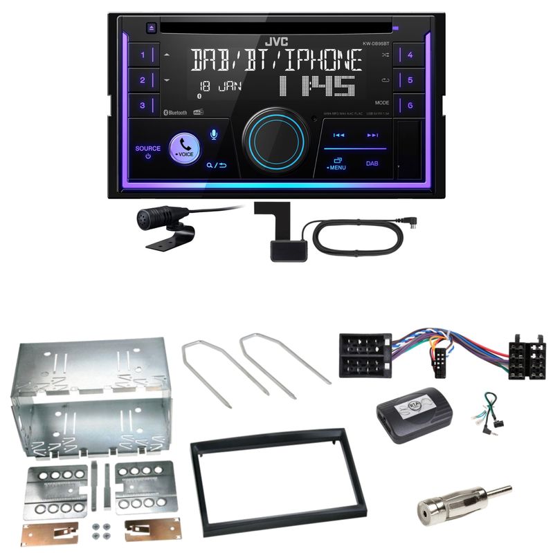 JVC KW-DB95BT Bluetooth Digitalradio Einbauset für Peugeot 307 Citroen C2 C3 JVC KW-DB95BT Bluetooth Digitalradio Einbauset für Peugeot 307 Citroen C2 C3