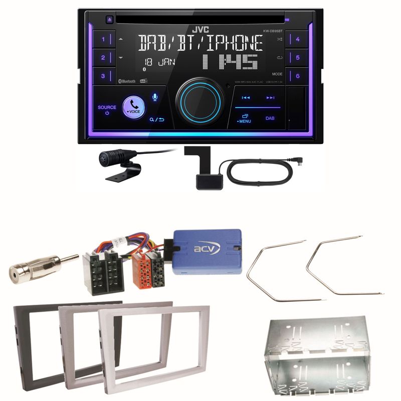 JVC KW-DB95BT Bluetooth DAB USB Einbauset für Opel Omega B Meriva A Agila Vivaro JVC KW-DB95BT Bluetooth DAB USB Einbauset für Opel Omega B Meriva A Agila Vivaro