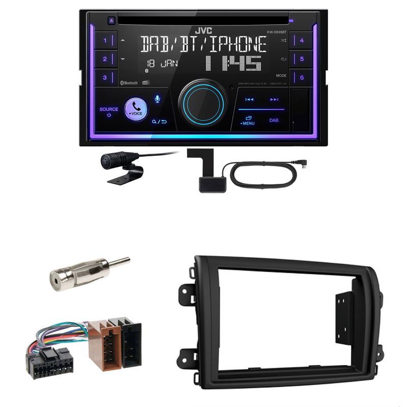 JVC KW-DB95BT Bluetooth Digitalradio USB CD Einbauset für Fiat Ducato ab 2022 JVC KW-DB95BT Bluetooth Digitalradio USB CD Einbauset für Fiat Ducato ab 2022