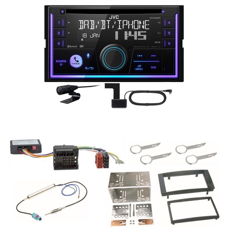 JVC KW-DB95BT Bluetooth Digitalradio USB CD Einbauset für Touareg 7L